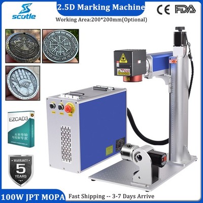 JPT 100W 2.5D Mopa M7 Fiber Laser Marking Machine EZCAD3 Deep Relief Marking EU