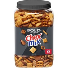 Chex Mix Bold Garlic and Herb Snack Mix, Salty Snacks Tub, 20 oz