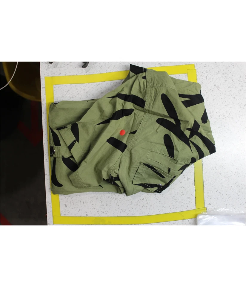 I.N.C Mens Geometric Button Up Shirt, grossamergreen, M Neck - Image 2 of 2