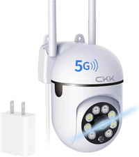 1080P Security Camera Outdoor Corded Power, 2MP PTZ Wifi Home Camera 2.4G/5G Du