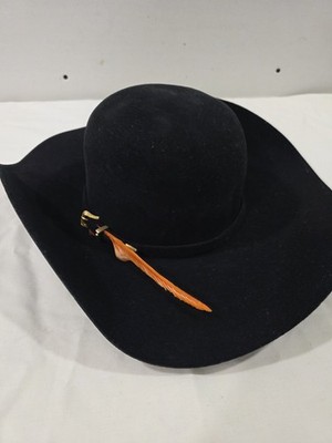 Vintage Twinstone Cowboy Hat 6 3/4 5x Beautiful USA made Feather Open Crown