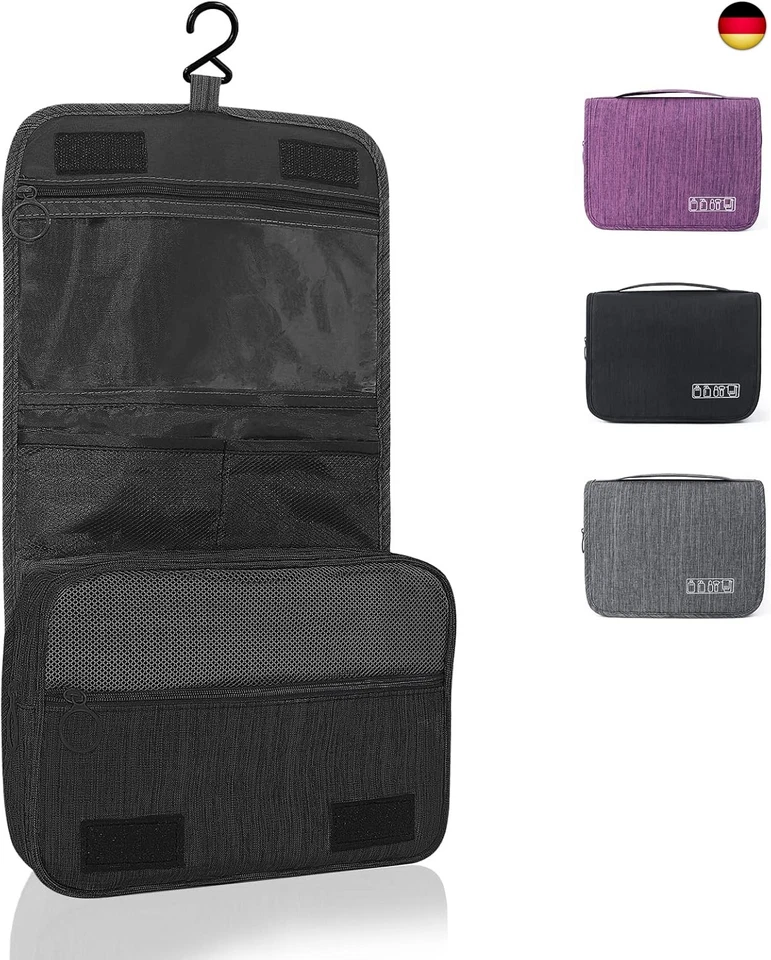 GRANTOP Kulturtasche zum Aufhängen, Faltbare Waschtasche Kosmetiktaschem, Faltbarer