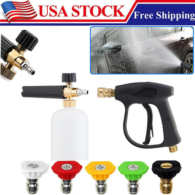 #ad 1 4quot; Snow Foam Pressure Washer Gun Car Wash Soap Lance Cannon Spray Jet Bottle $16.99