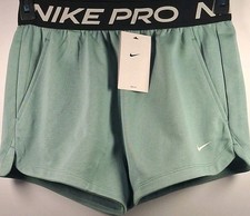 Nike HQ9313-017 Girls' Medium Pro Fleece Dri-FIT Shorts, Cannon/Blk/Wht