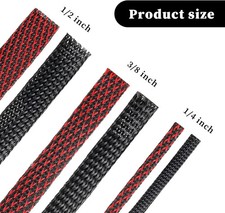 Manga Trenzada Expandible Con Cierre Automático - Para Organizar Y Proteger Cables (color Negro)