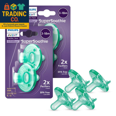 Philips  Soothie Orthodontic Baby Pacifiers, 100% Silicone Pacifiers, One Piece,