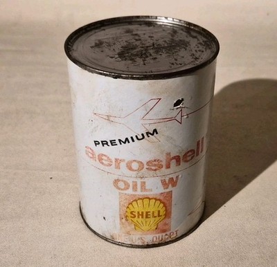 SHELL Aeroshell Premium Aircraft Oil Vintage Full Quart Oil Can
