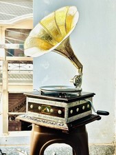 Antico Grammofono Funzionante Vintage Grammofono Lettore Fonografo Vinile...