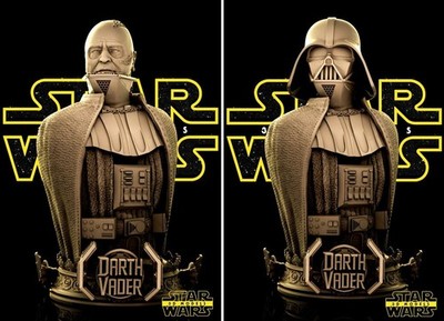 Darth Vader Star Wars Motto 3D Büste Skulptur von sw3d