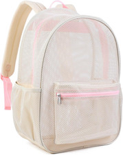 Mesh Backpack for School Heavy Duty See through Net Bookbag Girls Boys Semi-Tr