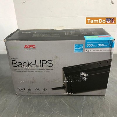 APC Back-UPS BVN650M1 Battery Backup Surge Protector 650VA 360W 7-Outlets USB