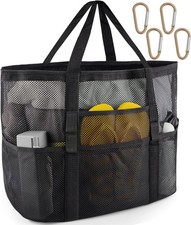 SRISE Mesh Beach Bag - Large Beach Tote Bag for Family Beach Bag for Toys Vaca