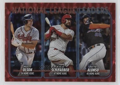 2024 Series 1 League Leaders Red Crackle Foil /199 Matt Olson Pete Alonso 1md7