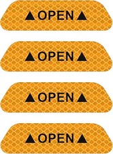 4PCS Reflective Safety Stickers for Car Doors, 3.6 Inch Anti-Col Color: Yellow