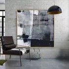 Abstract Wall Art (120x120 cm) frame in black