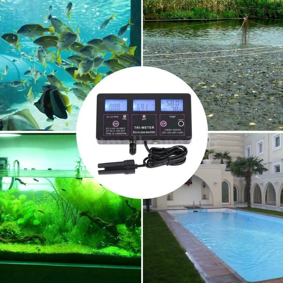 pH-217 Multi-function Digital Water Quality Testing 6-in-1 Meter Analyzer Tester - Image 3 of 4