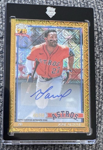 Topps Chrome Jose Altuve Rare Gold Auto /50 Astros