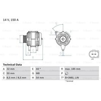 Bosch Generator Lichtmaschine 150A 14V FüR Mercedes-Benz A-Klasse Gla-Klasse