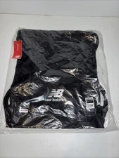 New Balance NB Base Shield  Zip Pocket Bag Black Drawstring Backpack New