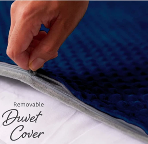 Quility Weighted Blanket for Adults with Cover (12 LB 48 x 72) Blue - Image 3 of 4