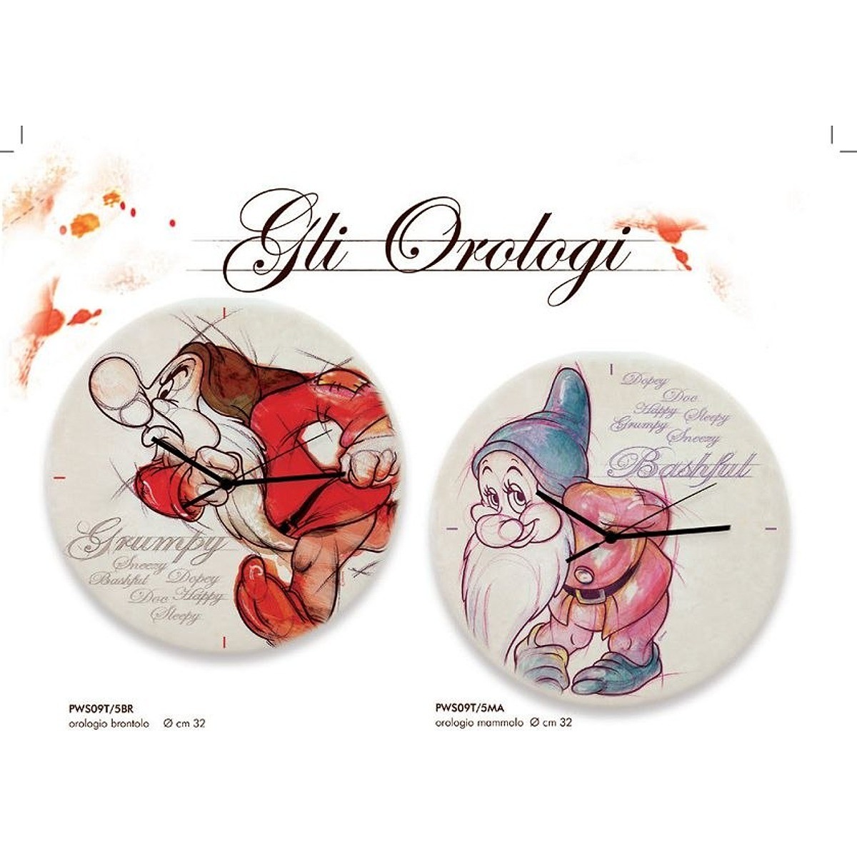 Orologio da parete Egan Disney in ceramica decorata idea regalo