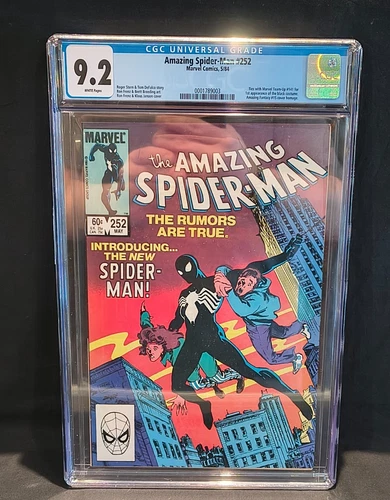 AMAZING SPIDER-MAN #252 CGC 9.2 Comic Book -1984-FIRST BLACK COSTUME