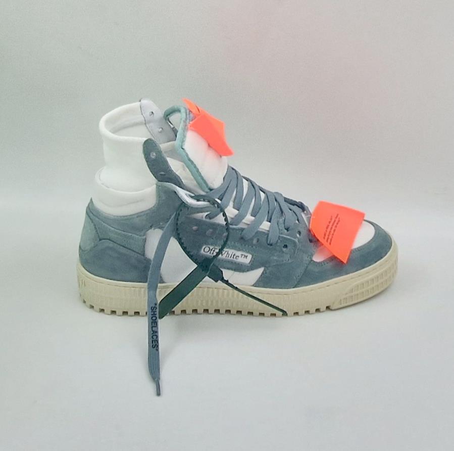 Off White Off-Court High Suede/Canvas White Celadon Mens UK