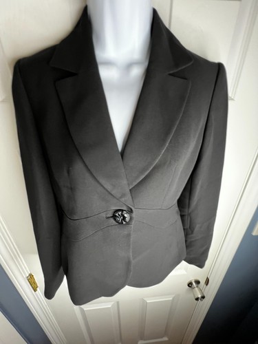 Blazer Traje Chaqueta De Colección Ann Taylor Petites 0 Negro Botón Único Carrera 0P Usado en Excelente Condición - Imagen 15 de 20