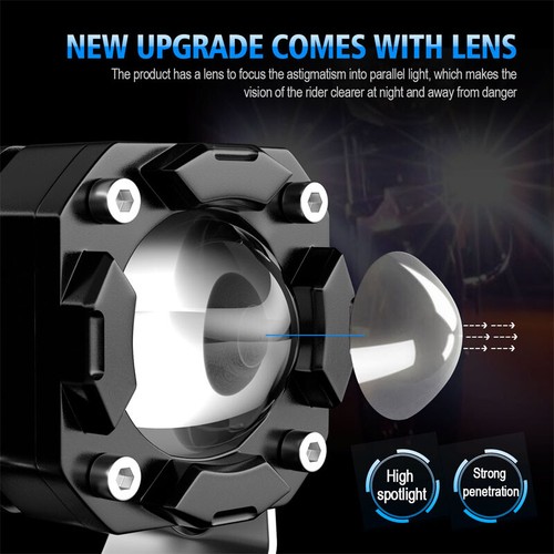 1Pair 40W 6500K DC12V External Black LED Headlights w/Button Switch+ Harness Set - Picture 14 of 20