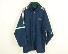 Adidas Men L Insulated Jacket Coat Football UK 44/46 Soccer Hooded Nylon Top VTG