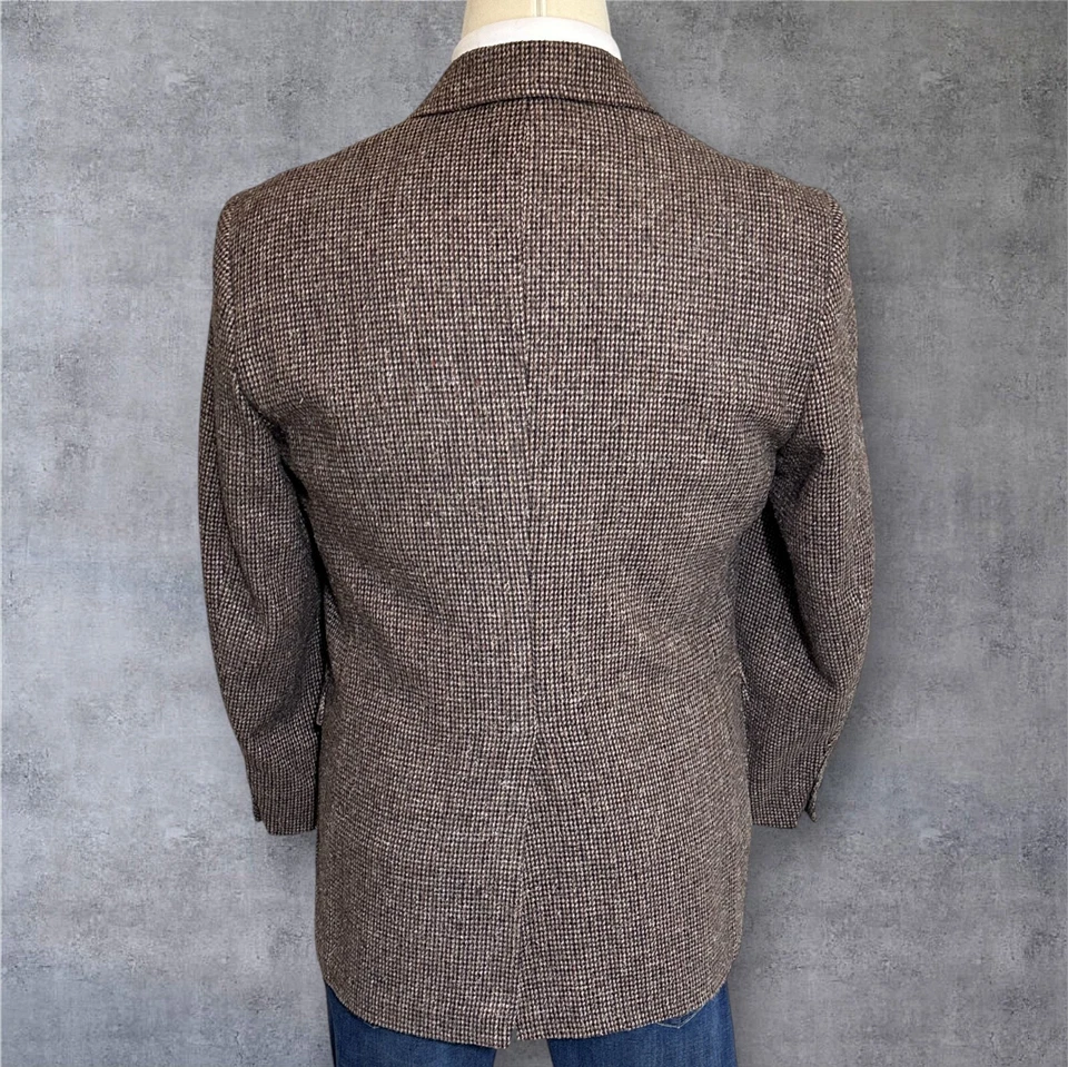 Blazer de lana tweed marrón 44R de colección John Blair para hombre abrigo deportivo chaqueta de 2 botones Foto 2 de 4