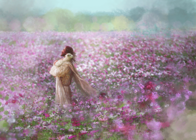 Yongsung Kim CALMING EMBRACE 24x36 Canvas Giclee Art Jesus Lamb