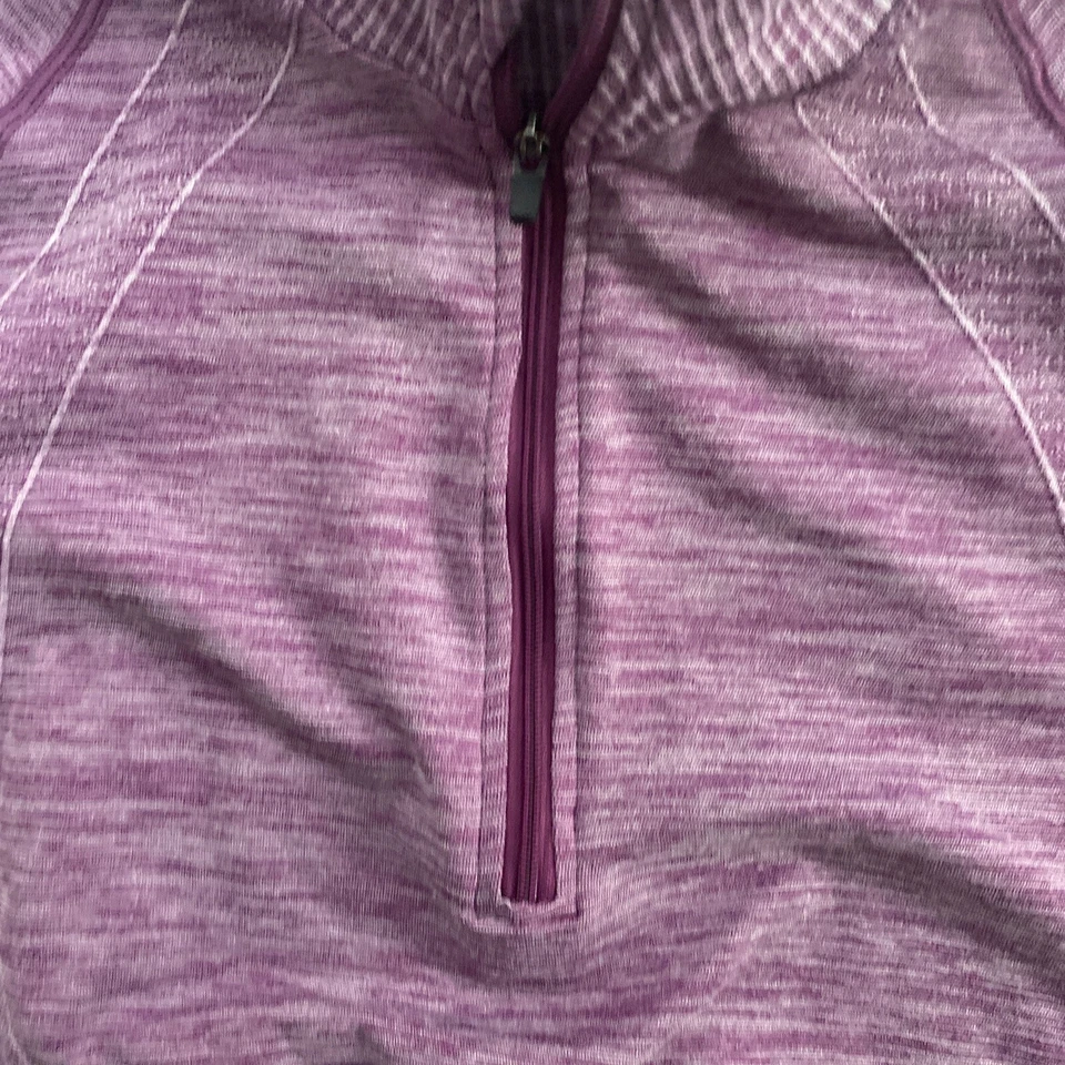 Camisa de Correr Saucony Para Mujer Talla S Pequeña Púrpura Manga Larga Mecha para Sudar 1/4 Cremallera Foto 3 de 4