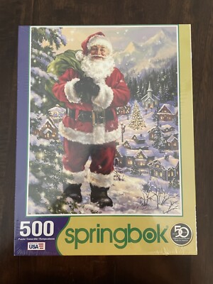 Springbok Puzzle 500 Piece  Santa's Village  Christmas Brand NEW - Sealed