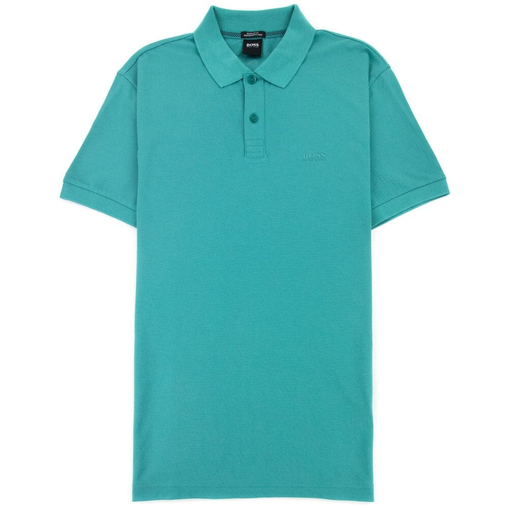 Поло HugoBoss Pima Collection бирюзовое, размер Sz 2XL