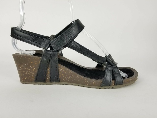 black wedge ankle strap sandals