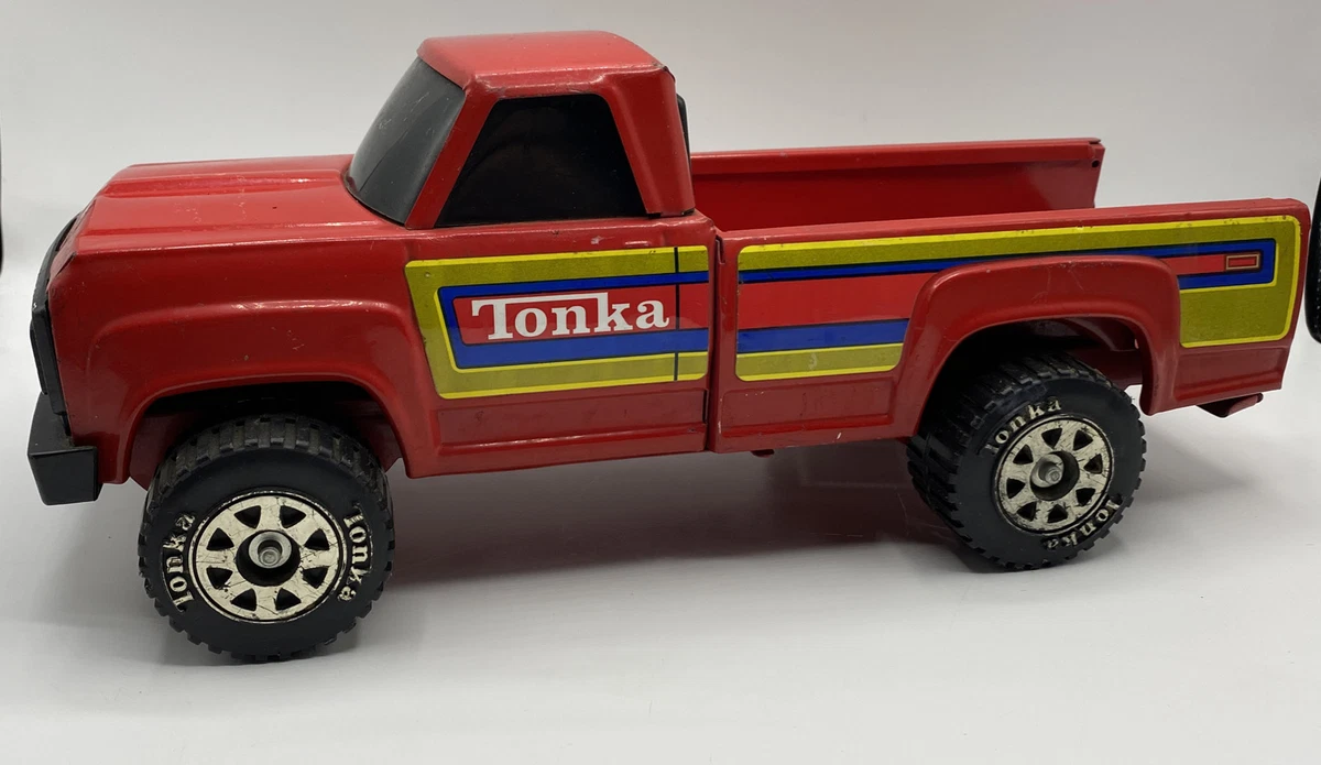 Vintage TONKA 1980 s Pressed Steel Red Pick Up Truck Made USA 14 1