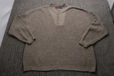 Roundtree & Yorke Men Henley Fisherman Sweater Knit 2XL USA Made Grunge VTG Y2K