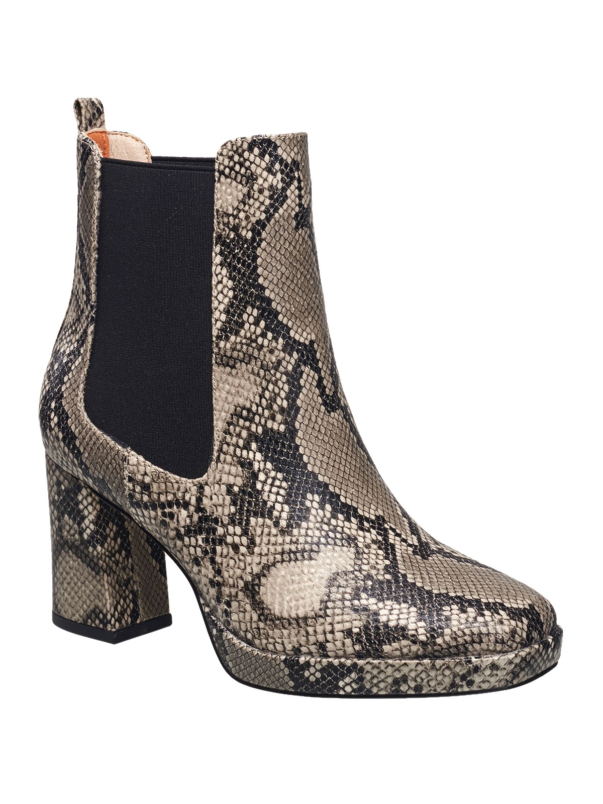 FRENCH CONNECTION Женский бежевый каблук со змеиным принтом Penny Flare Chelsea 75 6890₽