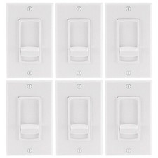 6 Pcs 50W Stereo Audio Slide Speaker Volume Control Controller Wall Mount White