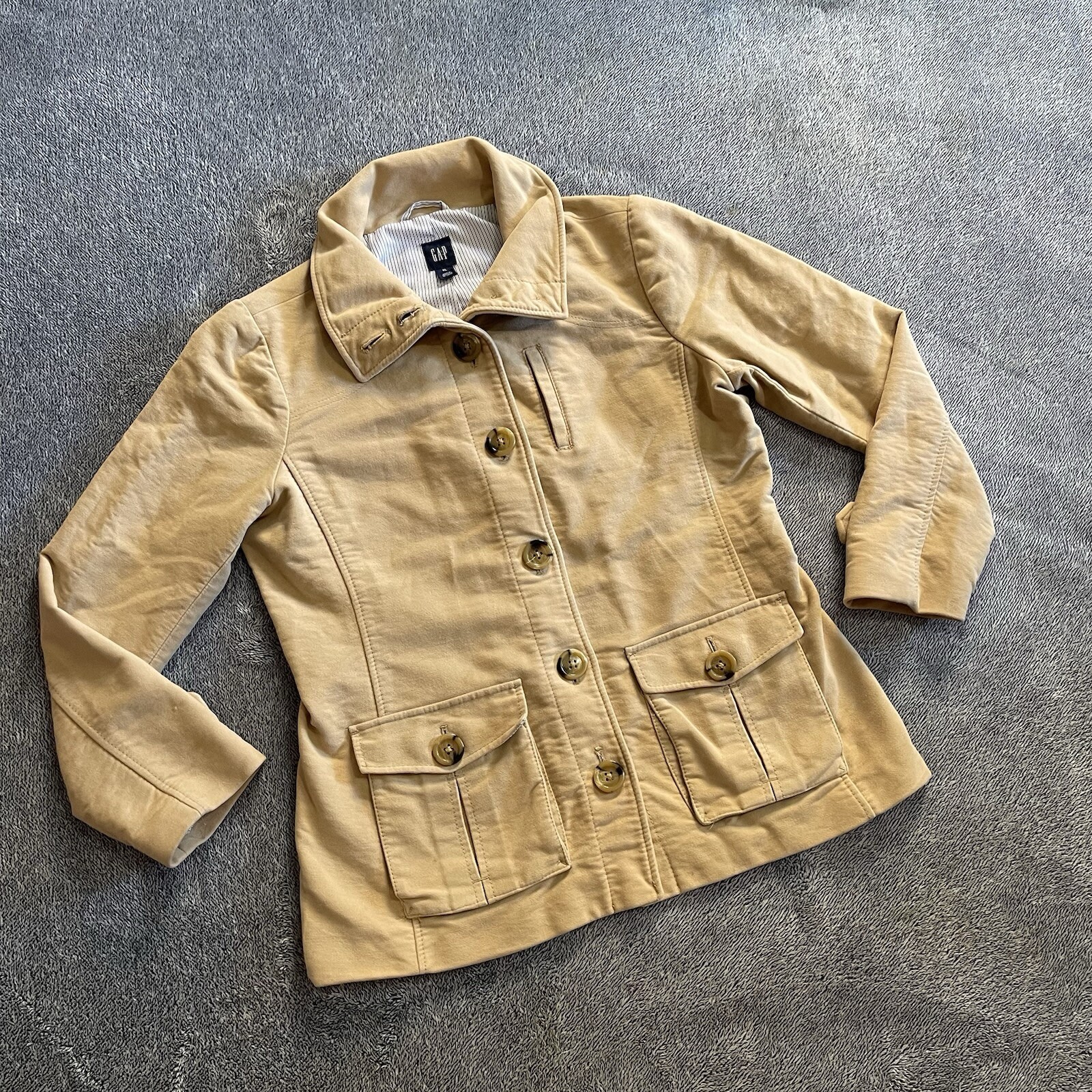 GAP Light Brown Button Collared Coat Jacket Women… - image 1