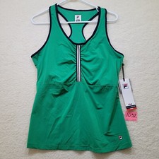 Fila Women  s XL Heritage Racerback Tank Top 50 UV Protection Built In Bra NWT