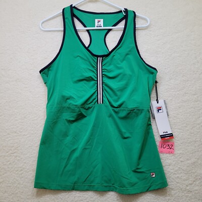 Fila Women s XL Heritage Racerback Tank Top 50 +UV Protection Built In Bra NWT