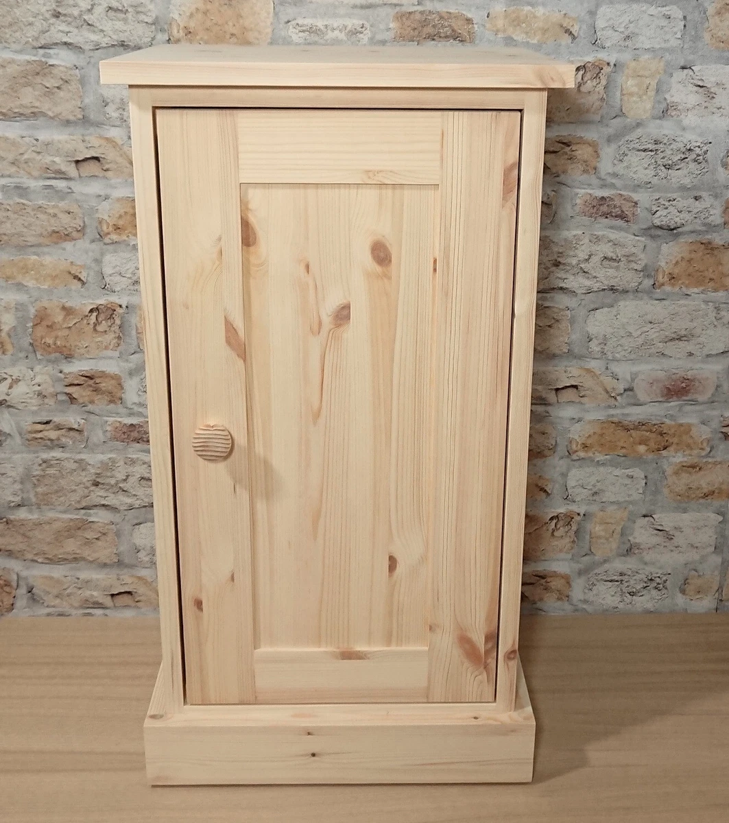 Solid Pine Cupboard 1 Door Cabinet unfinished wax stain paint yourself