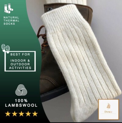 Reine 100 % Lammwolle färbstofffreie Socken natürlich warm Winter echte Wolle Wandern 