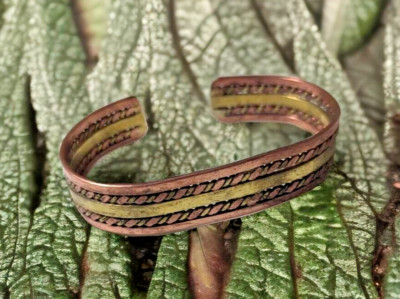 Pulsera De Cobre y Bronce para aliviar reumatismo y artritis - Hecha a mano