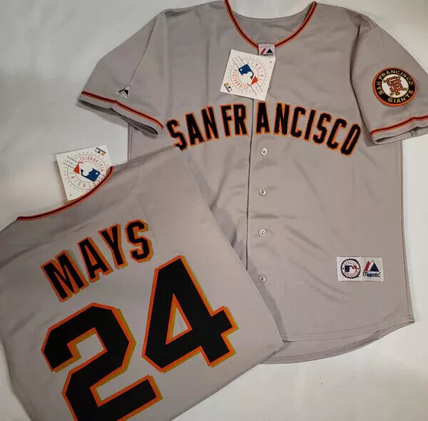 40705 San Francisco Giants WILLIE MAYS Sewn Baseball Jersey New GRAY NWT