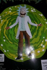 Rick  Morty Rick Costume MIP Size 12-14 With Large Mask