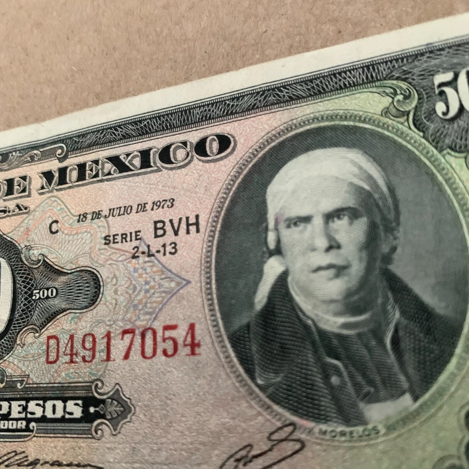 🇲🇽 Mexico 500 Pesos Banknote 1973 XF Mexican Currency Paper Money American BC - Image 2 of 4