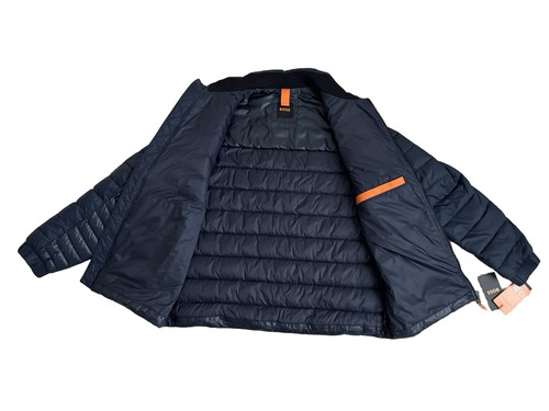 Hugo Boss Orange Oden Quilted Puffer Jacket Coat Dark Navy Blue Men 44R XL - Picture 5 of 13